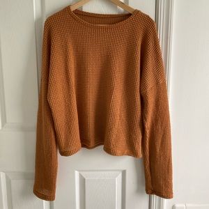 Burnt orange waffle sweater
